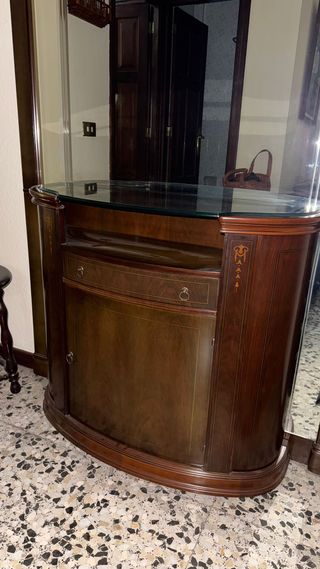 Recibidor madera con espejo