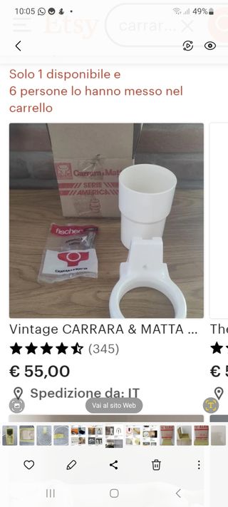 Porta spazzolini vintage Carrara e Matta