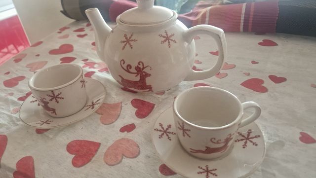 Set teiera tazzine Natale Ceramics