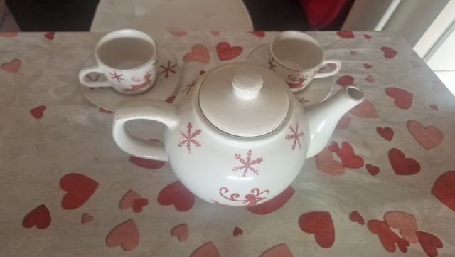 Set teiera tazzine Natale Ceramics