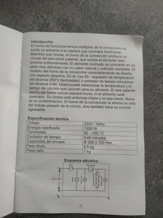 Horno de convección Nishika