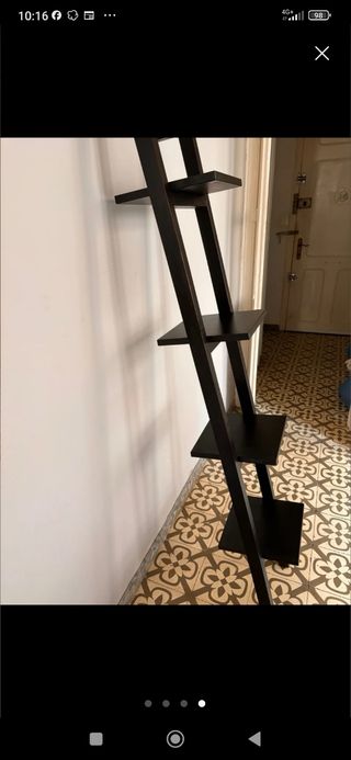Estantería escalera negra de madera
