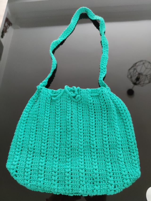 Bolso tejido menta