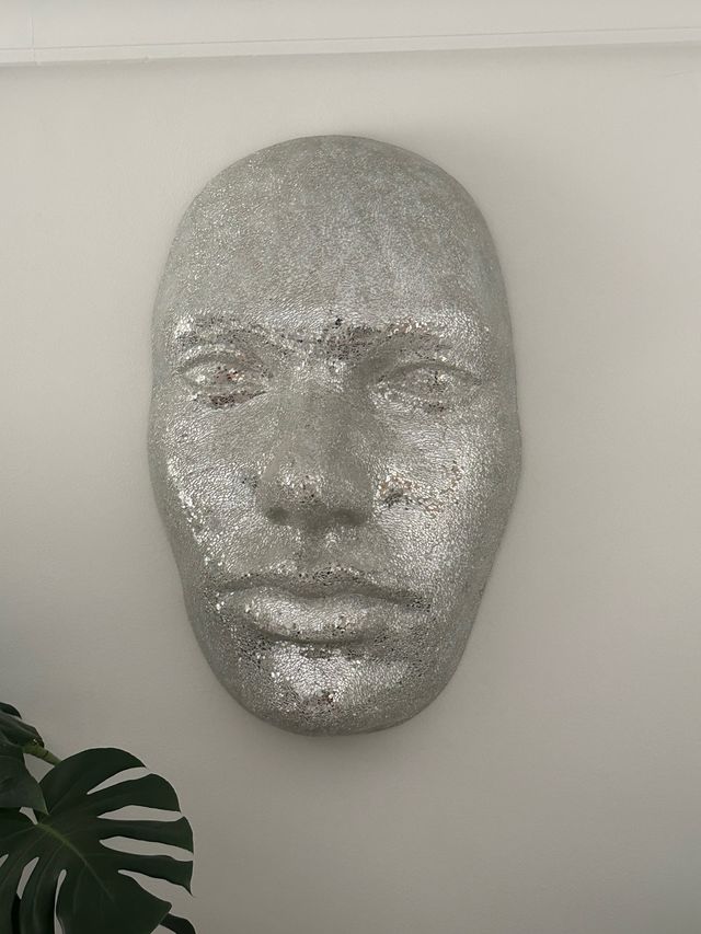 Máscara decorativa cristal plata