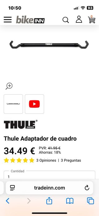 Adaptador Thule 982 Bicicleta