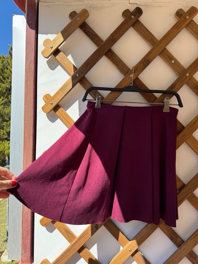 Falda midi TRF by Zara burdeos M