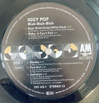 Iggy Pop - Blah Blah Blah (LP, vinilo)