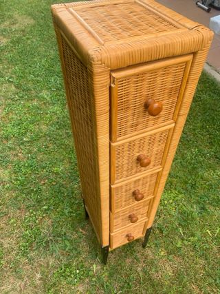 Cajonera mimbre vintage 5 cajones