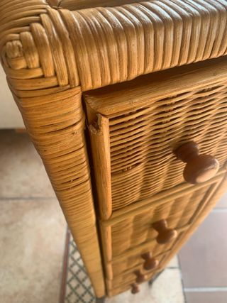 Cajonera mimbre vintage 5 cajones