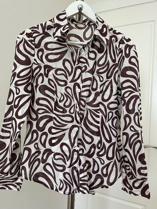 Camisa algodon estampada manga larga