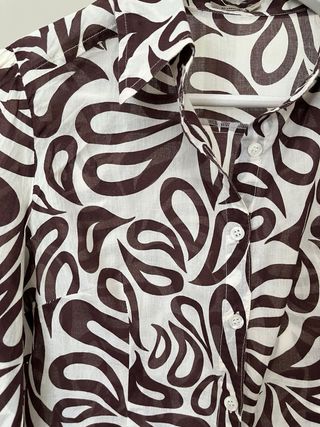 Camisa algodon estampada manga larga