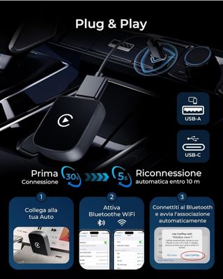 Adattatore CarPlay Wireless 5.8GHz NUOVO WityEye