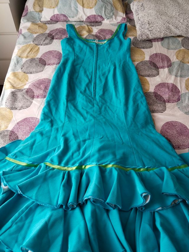 Traje Flamenca turquesa y verde