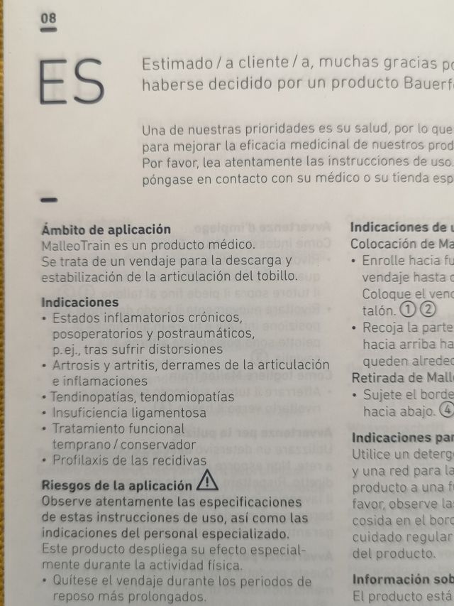 Tobillera estabilizadora Malleotrain, ortopédica