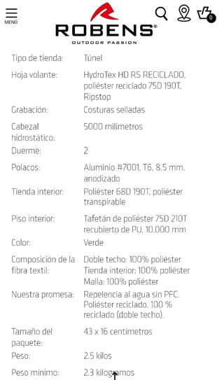 Tienda de campaña Robens Starlight 2 de montaña