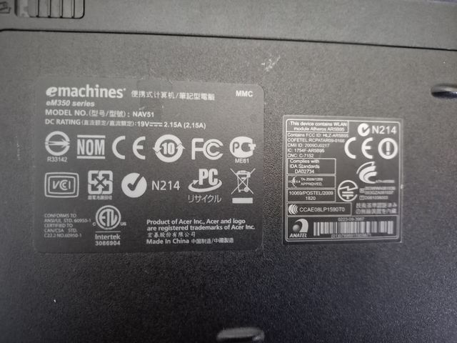 eMachines eM350-10.1" - NAV51 win10 2027