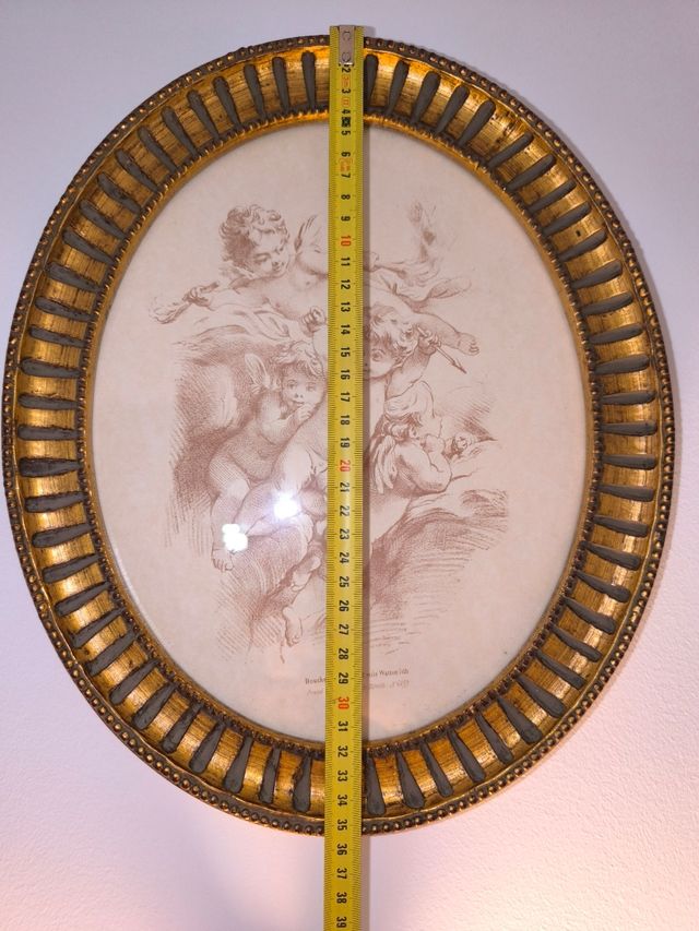 2 Cuadros grabados dorados