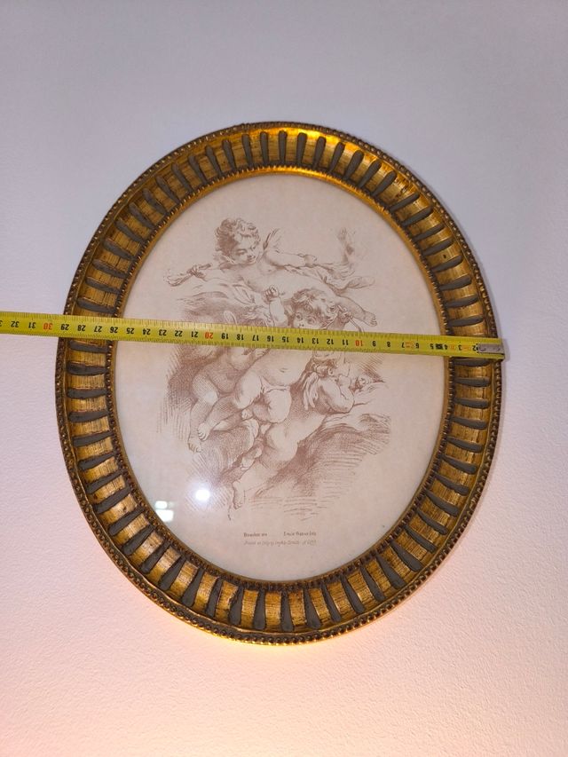 2 Cuadros grabados dorados