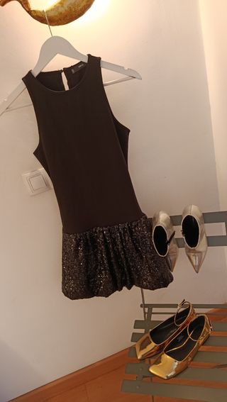Vestido Mango lentejuelas - negro