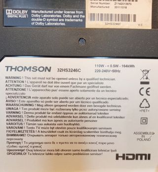 PANTALLA PLANA DE TV. THOMSON 32 PULGADAS.