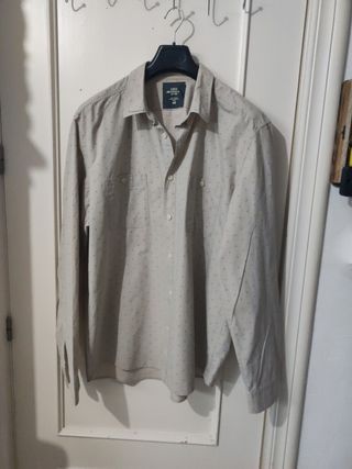 Camisa H&M beige manga larga
