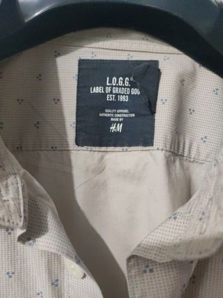 Camisa H&M beige manga larga