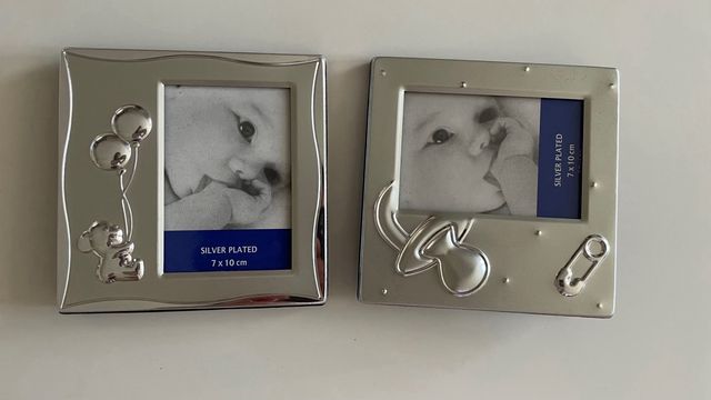 2 Marcos plata bebé 7x10cm