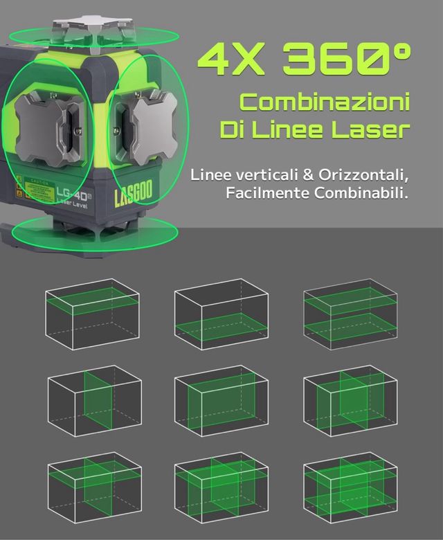 Livella laser autolivellante LasGoo 4x360°