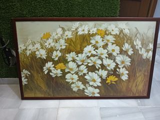 Cuadro flores - Marco madera 103x63