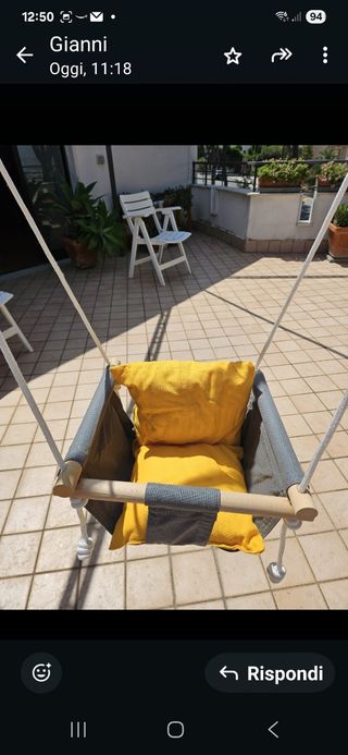Altalena bimbi in legno