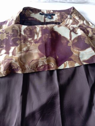 Falda Zara seda marrón beige