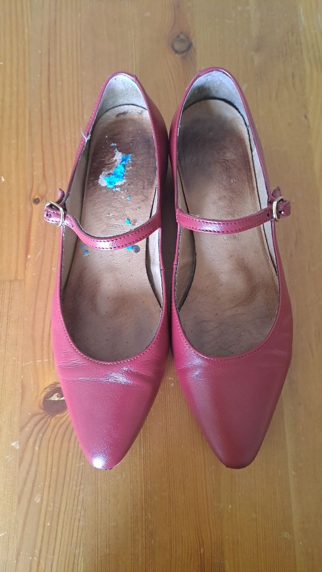 Merceditas burdeos de piel