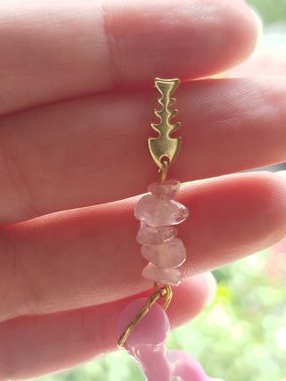 Pendientes coral rosa dorado