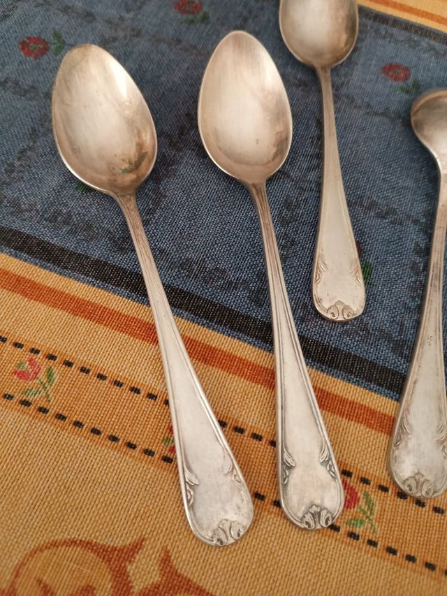 5 Cucharillas Postre Alpaca - Plata