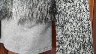 Cazadora gris pelo sintético Stradivarius 