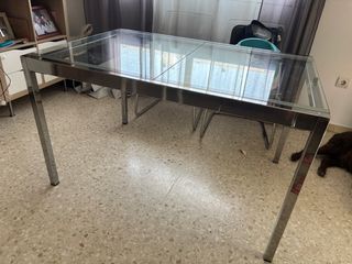 Mesa comedor cristal moderna - metal