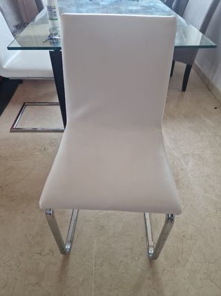 2 sillas comedor blancas metal