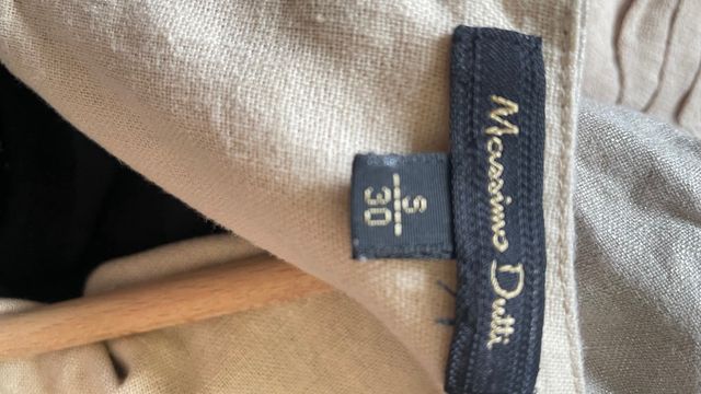 Vestido Massimo Dutti beige-negro