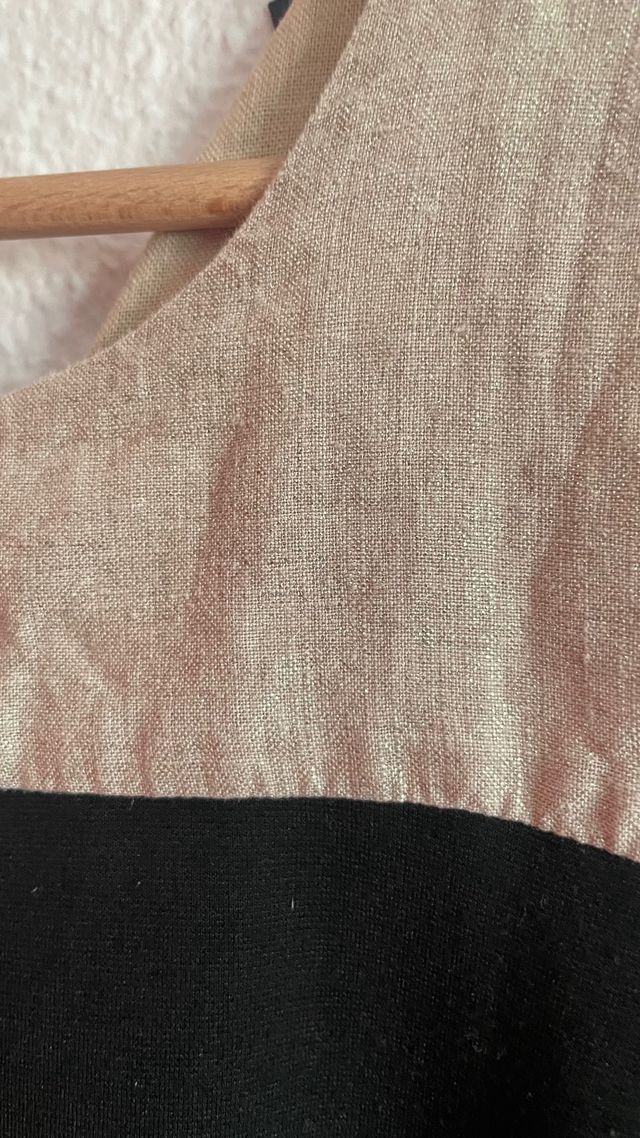 Vestido Massimo Dutti beige-negro