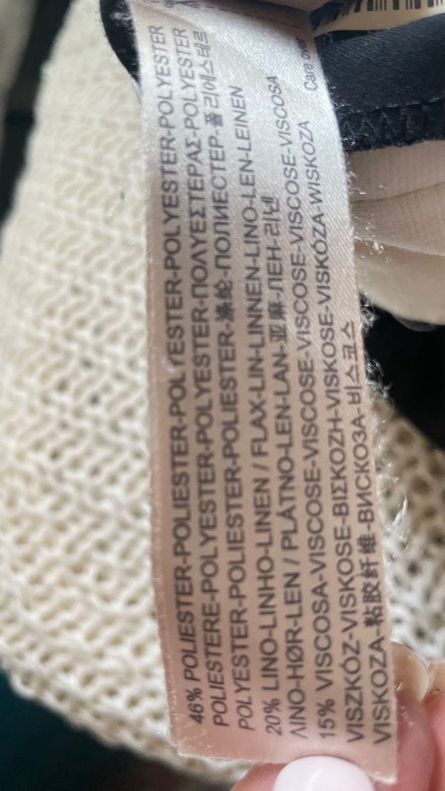 Vestido Massimo Dutti beige-negro