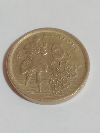 Moneda 5 pesetas La Rioja