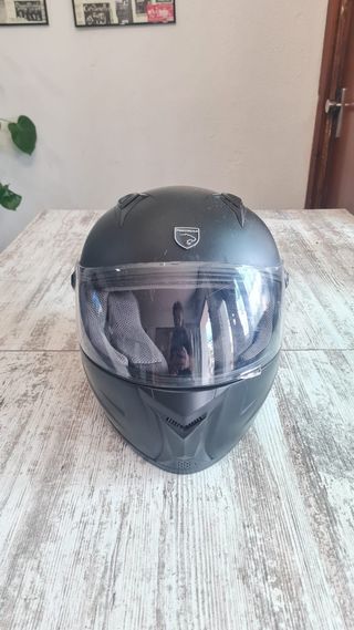 Casco moto negro mate