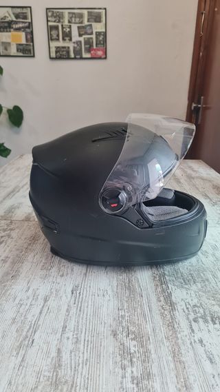 Casco moto negro mate