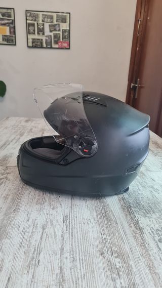 Casco moto negro mate