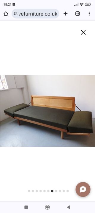 Sofá vintage de ratán y madera