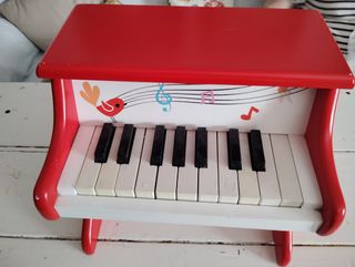 Piano madera infantil rojo