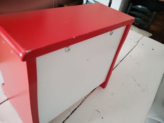 Piano madera infantil rojo