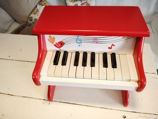 Piano madera infantil rojo