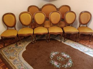 Sillería isabelina: Sofá + 2 sillones + 6 sillas