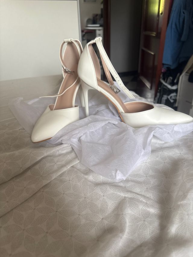 Tacones blancos mujer - Talla 40